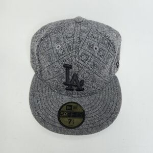 New Era 59Fifty LA Dodgers Heavy Gray Ball Cap Size 7 1/4
